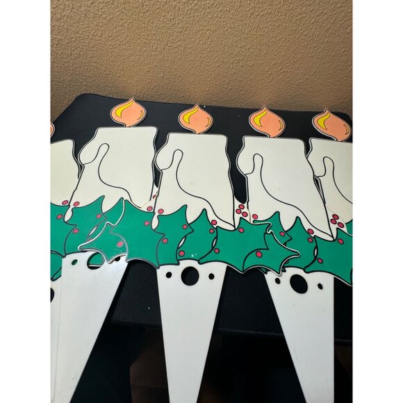 Vintage Santa Sleigh & Candle Christmas Yard Stakes Decorations - Picture 7 of 11